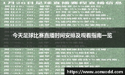 今天足球比赛直播时间安排及观看指南一览